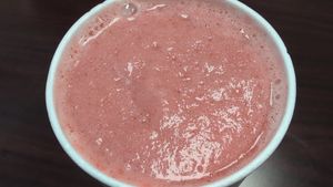 Pomegranate plunge smoothie at Tropical Smoothie Cafe in Palm Coast