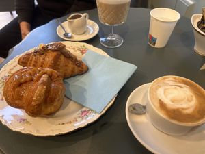 Croissant gianduia e nocciola, croissant caramello salato e crema  at Libera Pasticceria Caffetteria in Rome