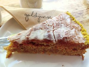 carrot almond cake at Café Goldjunge Nippes in Cologne