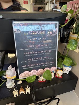 onigiri menu at Mola  at Novo Asian Food Hall in Pittsburgh