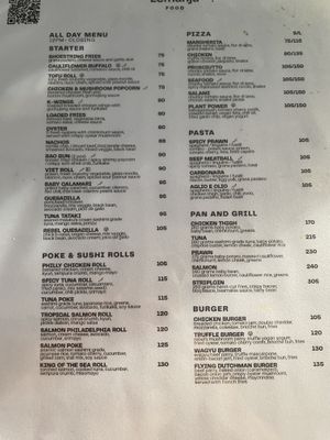 Vegan options on the menu  at Lemanja Uluwatu in Ungasan