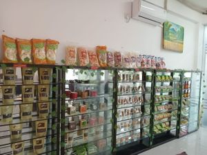 Organic Coffee and Chinese Tea, Vegan Snacks including peanuts, almonds, crackers, cookies, noodles, and other vegan supplies. at Budha Travel Vegetarian  in Jimbaran