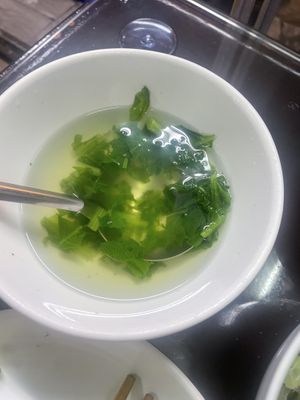 Green soup  at Katze in Hanoi