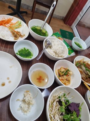 Dishes we got free to the table at Katze in Hanoi