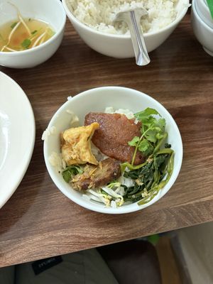 Beef, tofu, sweet and sour pork   at Katze in Hanoi