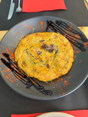 Rice pancake with vegetables at Lila in Leliana