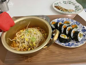 Ramyeon and gimbap  at Kongalne - 콩알네 in Jeonju