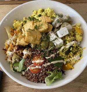 Healthy plate at Black Cat in East London