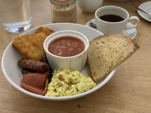 Full English Vegan Brealfast  at Black Cat in East London