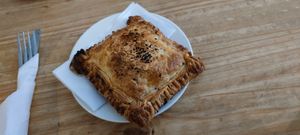 Potatoes and mix vegetables curry parcel at Black Cat in East London
