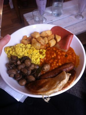 Yum - try the English breakfast! at Black Cat in East London