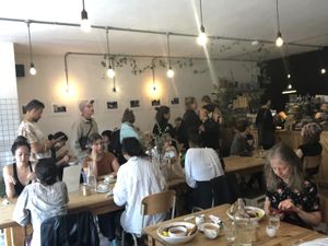 Big queue in Black Cat, great to see plant 🌱 based food so massively popular   at Black Cat in East London
