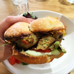 seitan sandwich. tasty!  at Black Cat in East London