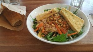 Pad Thai with polenta at Black Cat in East London