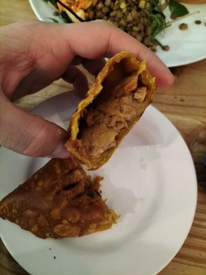 BBQ chicken empanada - slightly dry but good at Black Cat in East London