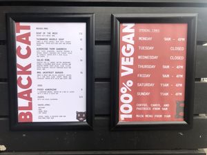 The new Black Cat Cafe info.  at Black Cat in East London