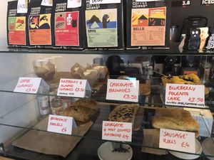 The cake selection   at Black Cat in East London