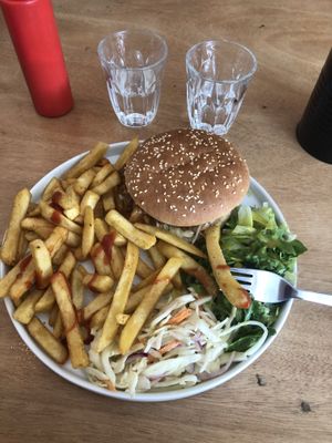 Jack fruit burger  at Black Cat in East London