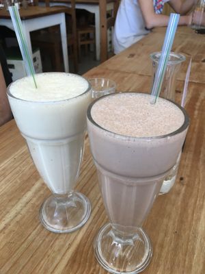 Banana and peanut butter & chocolate milkshake  at Black Cat in East London