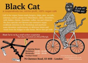 New Black Cat card at Black Cat in East London