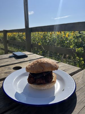 Vegan breakfast bap  at Runwayskiln in Haverfordwest