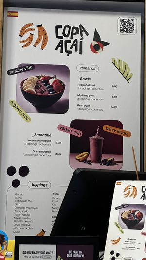 Menu deciembre 2024  at Copa Açai in Malaga