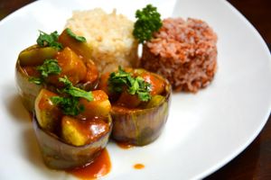 Eggplant saikyu at Live Life Vegetarian Food in Makati