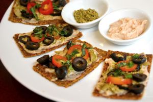 Tapas with humus dressing at Live Life Vegetarian Food in Makati