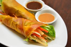 Vegetable wrap with 2 dips at Live Life Vegetarian Food in Makati