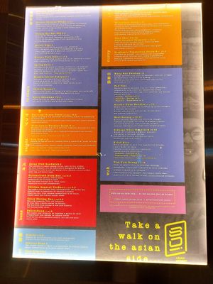 Menu at SOI in Lisbon