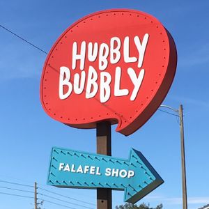 exterior sign at Hubbly Bubbly Falafel Shop in Orlando