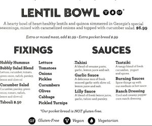 menu at Hubbly Bubbly Falafel Shop in Orlando