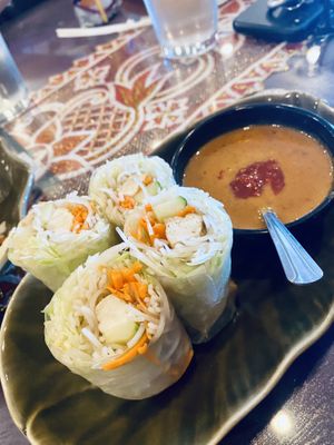 Summer rolls with tofu & spicy peanut sauce   at Sawasdee Thai Cuisine in San Antonio
