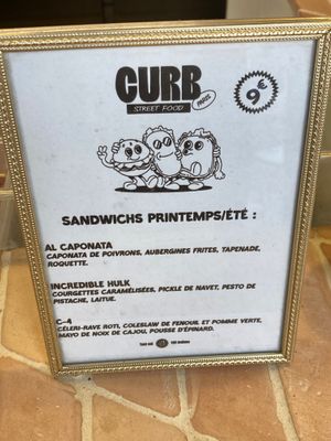 Spring/summer menu - they will change it each season to use only seasonal products! at CURB STREET FOOD in Paris