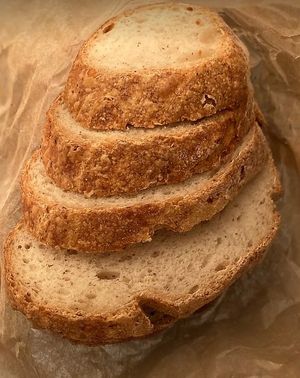 Chickpea bread at Krümcoffee in Madrid