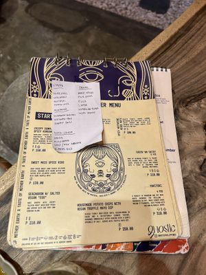 The menu I wish I had!  at Gnostic in Makati