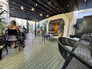 Nice outdoor seating   at Bitter in Tirana