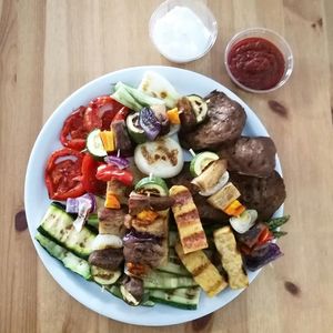 mixed plate at La Pentola Vegana in Monza