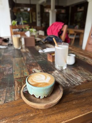 Oat milk cappuccino   at Buda Bakery & Resto in Singaraja