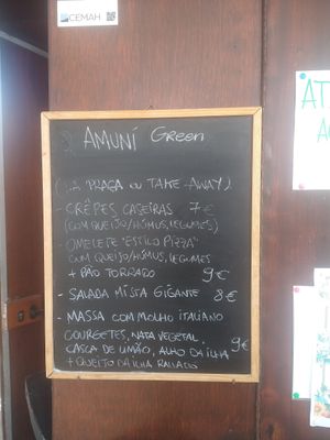 Menu at Amuni Green Bar in Santa Cruz De Graciosa