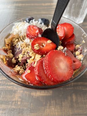 Acai with strawberries, blueberries and chia seeds  at Daily Buzz Cafe in Stephens City