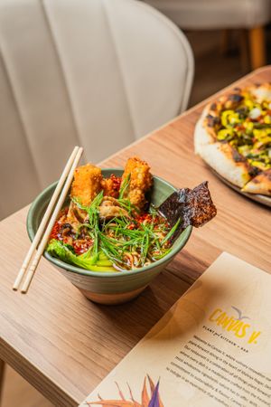 Spicy Shoyu Ramen at Canvas V in New Delhi