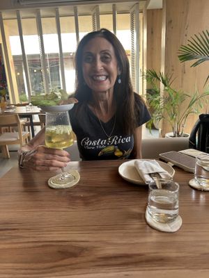 A sangria serves with snacks on top!  at Canvas V in New Delhi