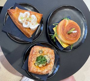 Lemon curd, croissant sandwich, olive harissa and cheese - all perfect at Margo's Amsterdam Bellamy - Oud-West in Amsterdam