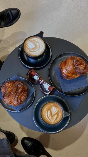 Layered brioche, tahini bun  at Margo's Amsterdam Bellamy - Oud-West in Amsterdam