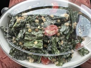 Kale and lentil based salad. Also yummy, and light and a fresh protein rich option. .  at Tantay in Lansing