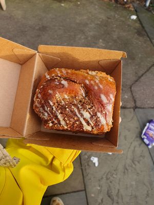 Tahini and grape molasses bun at Bunhead Bakery in South East London