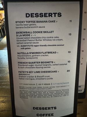 Dessert menu  at Puttshack in Addison