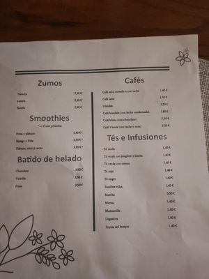 Menú at El Jardín   in A Coruna