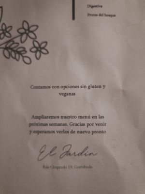 Opcións veganas e sen glute at El Jardín   in A Coruna